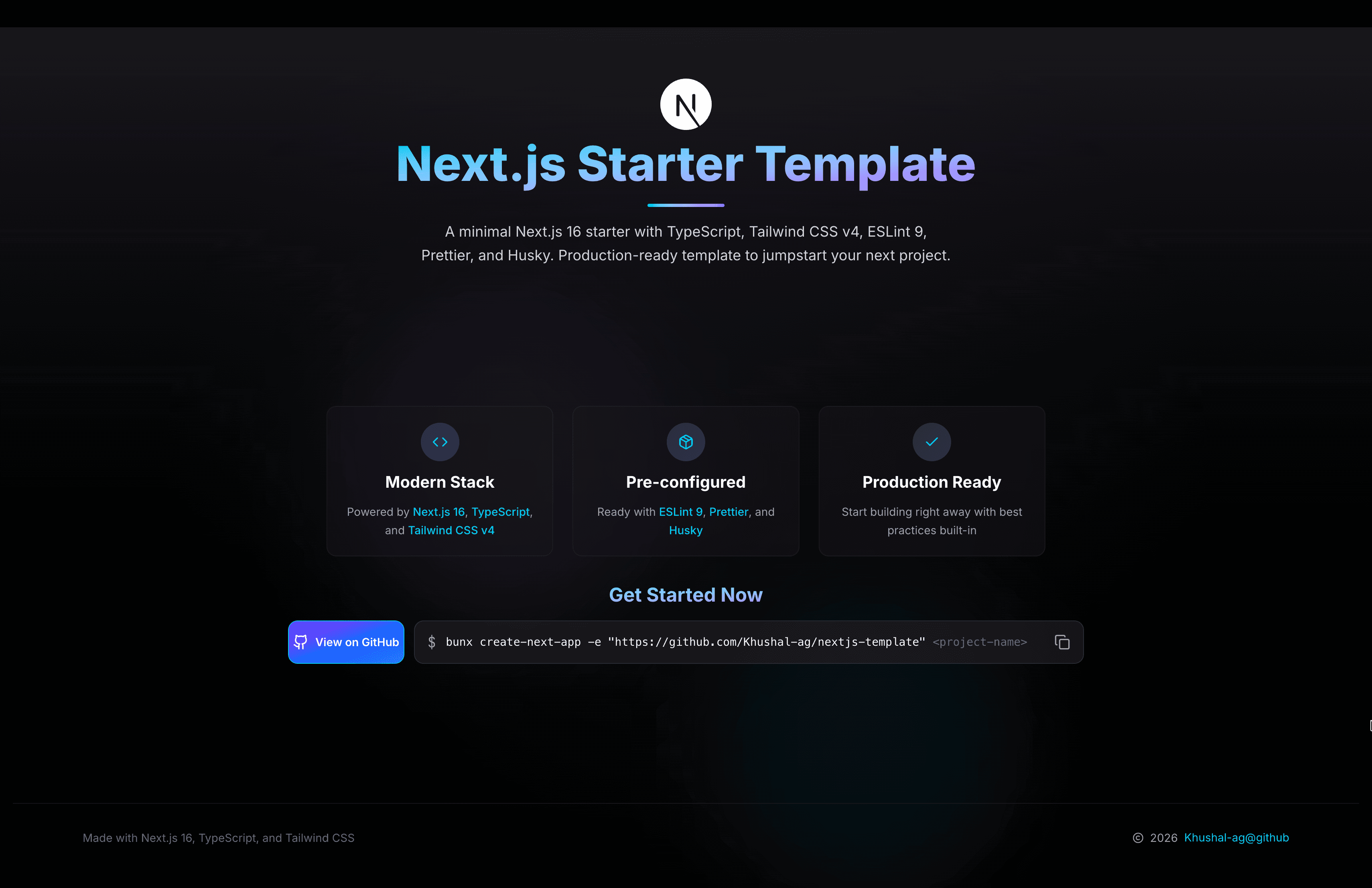 Next.js Starter Template